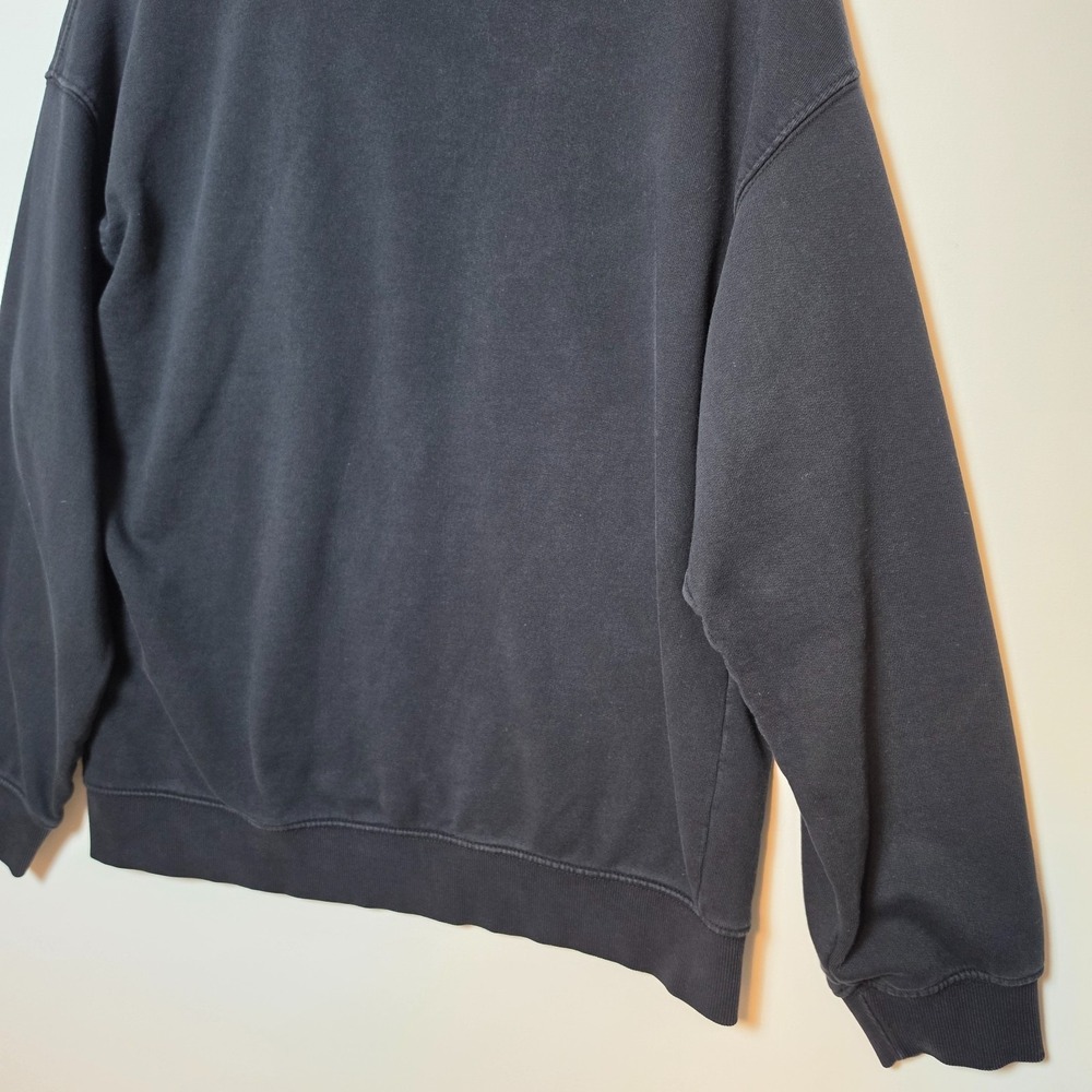 H&M Loose Fit Crewneck Sweatshirt Solid Black Size Medium - Picture 9 of 10